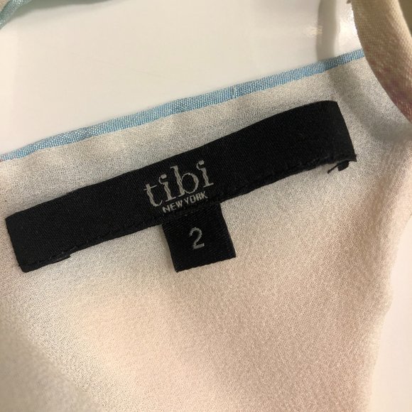 Tibi 100% Silk Pastel Print Lined Cami Tank Top - Picture 7 of 8